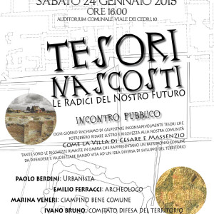 SAN CESAREO: INCONTRO PUBBLICO “TESORI NASCOSTI” SABATO 24 GENNAIO Casilina